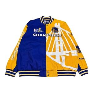 NBA Jeff Hamilton 2022 Golden State Warriors Canvas 7x Champs Jacket Men's 4XL